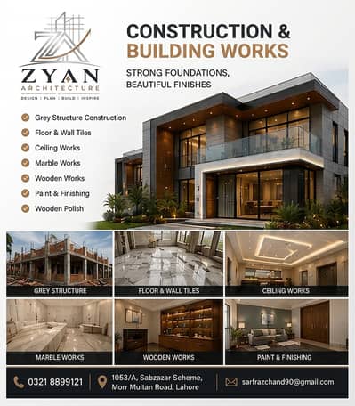 Professional Construction & Building Works Services in Lahore