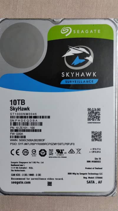 Seagate Skyhawk Surveyliance 10TB Almost new Hard drive