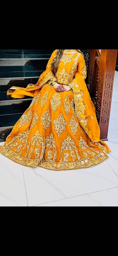  Golden Mustard Embroidered Dress – Festive Elegance 