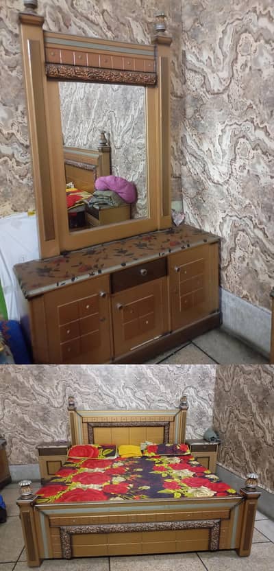 Bed and dressing for sale without mattress. . .