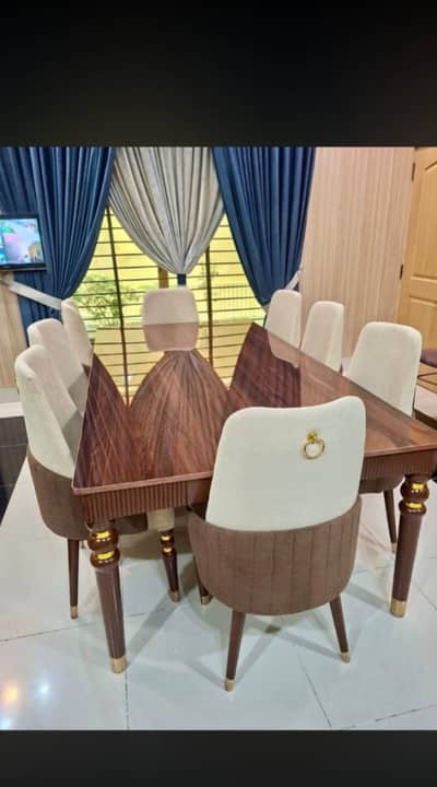 6 seater dining table | UV top table | restaurant dining table set