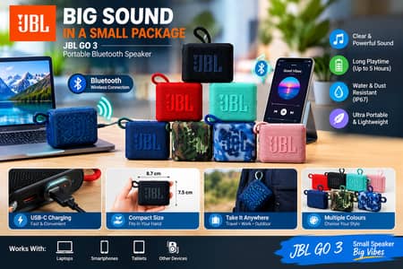 JBL Go 3 Portable Bluetooth Speaker – Powerful Sound, Compact Design
