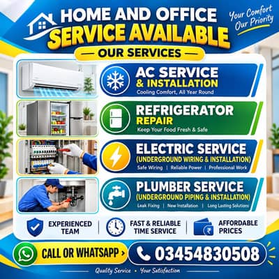 Electrician Services in Karachi, Plumber Services in Karachi AC Servic