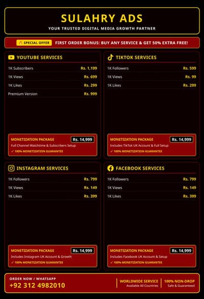 Social Media Services | YouTube, TikTok, Instagram & Facebook