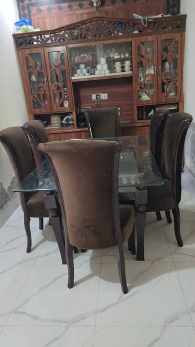 Dining table pure wood glass table