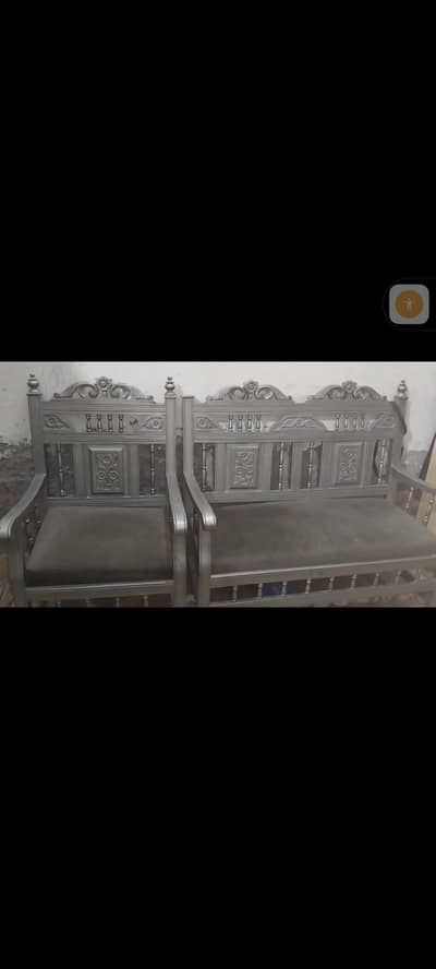 Double bed, dressing table, 4 chair set with table