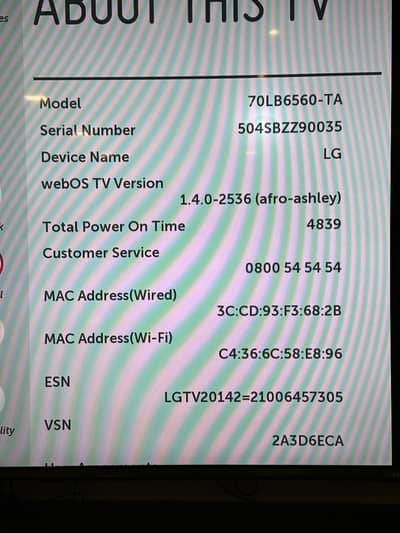 LG 70LB6560-TA