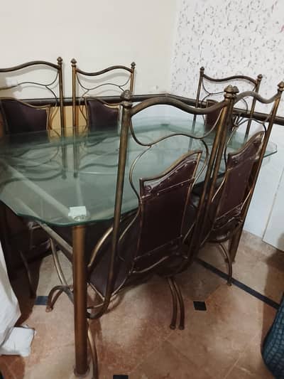 Dining table and chairs.