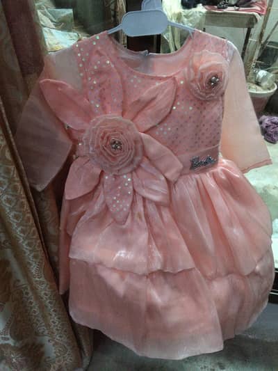 peach baby frock