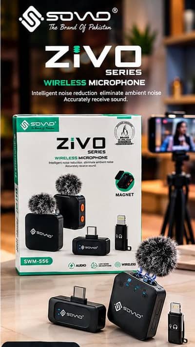 SOVO SWM-556 Dual Wireless Mic for iPhone & Type-C (Noise Reduction)