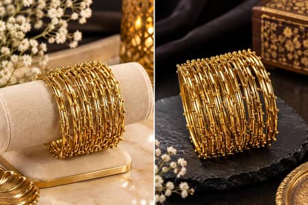 Premium Metallic Ball Bangles