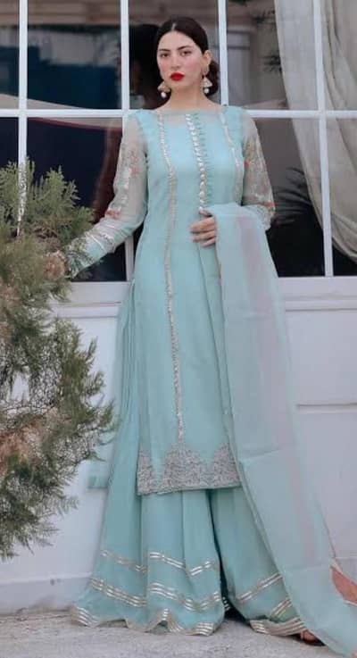 Original HEM by Laam – Organza 3-Piece Suit (Medium) – Embroidered