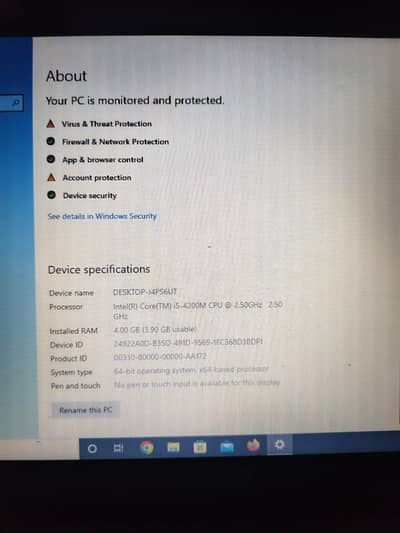 HP laptop Core I5 4th generation