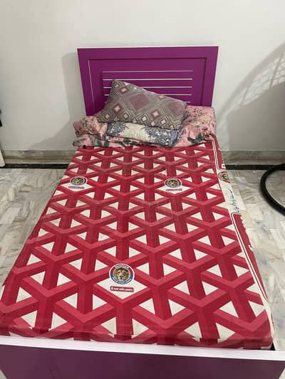 Single bed with 2 door wardrobe and dressing table