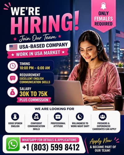 USA based online office work for females