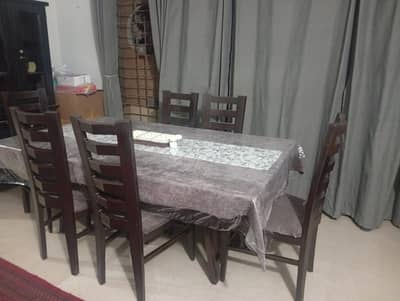 6 Chairs Mirror Dining Table