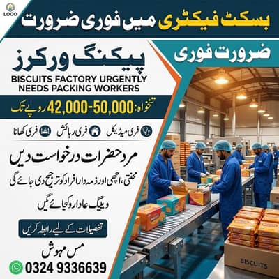 need urgent staff innovative biscuits packing jobs available in lahore