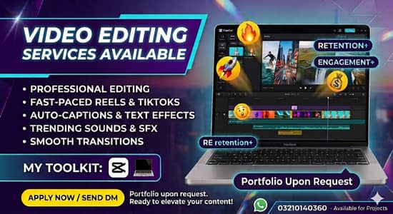 Professional CapCut Video Editor Available For Reels, Shorts & TikToks