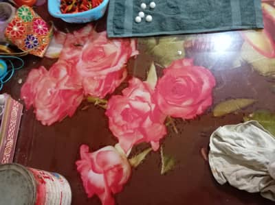 6 chair dining table glass mirer