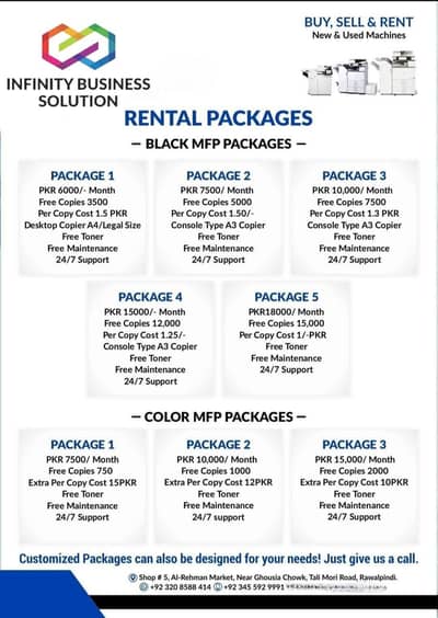 RENTEL PHOTOCOPIERS AND PRINTERS