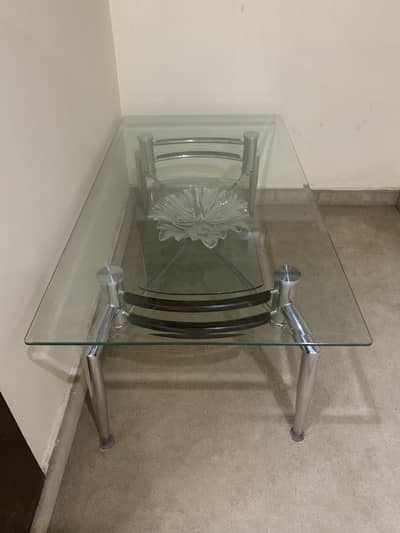 Glass Table for Drawing Room For Sale
