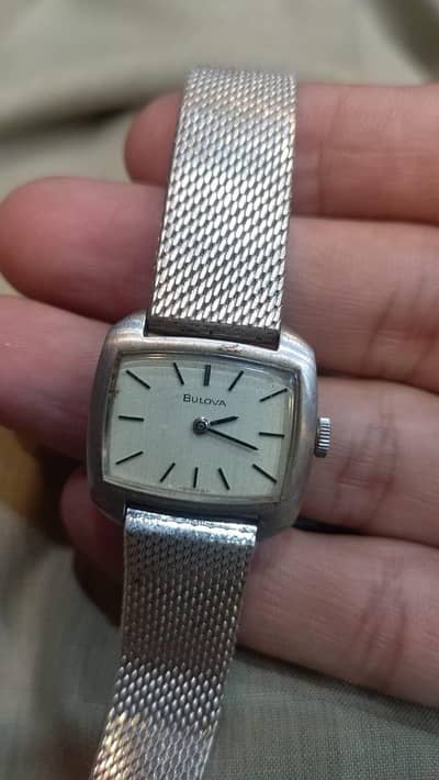(Fix Price) BULOVA 10 in Original Ok Condition Blue Rare Dial