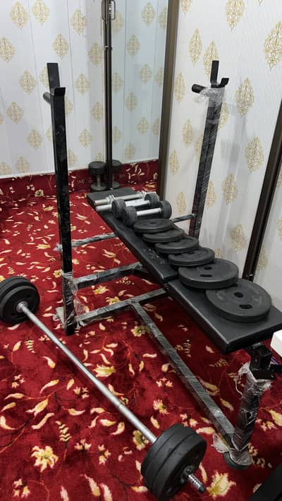 Complete Home Gym Setup | Bench + Barbell + Dumbbells + Weights |