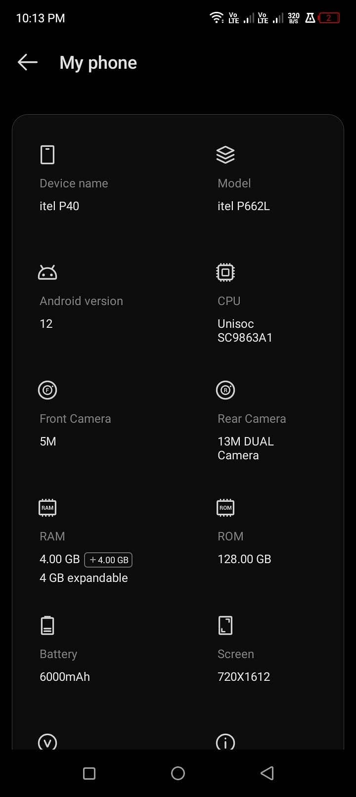 Itel P40 0
