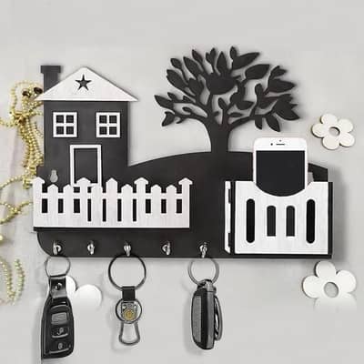 Modern Abstract key & Mobile Holder