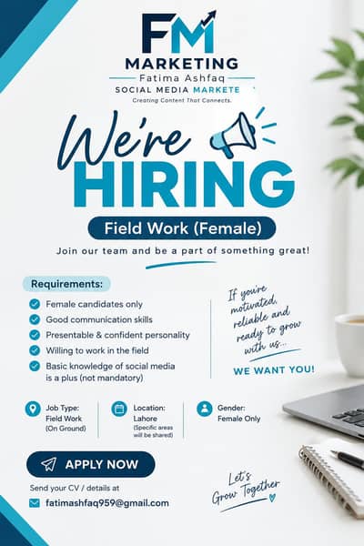 We’re Hiring – Female Field Work Position