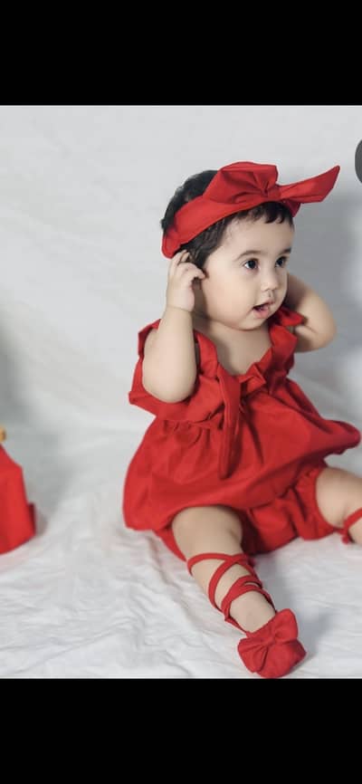 Handmade Baby Girl Dress | Red | Peshawar
