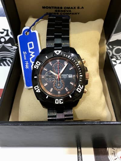 OMAX-CHRONOGRAPH-ORIGINAL & NEW WATCH-SEIKO CITIZEN CASIO ARMANI FOSSI