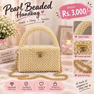 Pearl  Beaded  Handbag