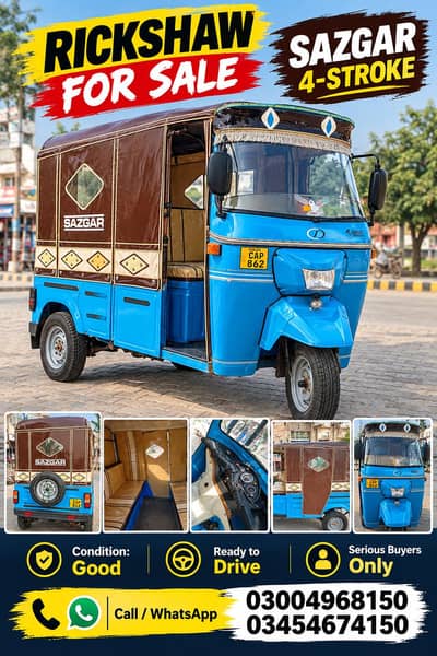 Sazgar 4 Stroke Rickshaw For Sale