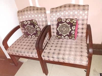 2 Pure wooden sofa chairs