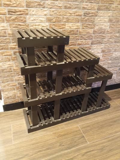 wooden planter stand