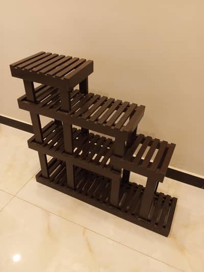 wooden planter stand