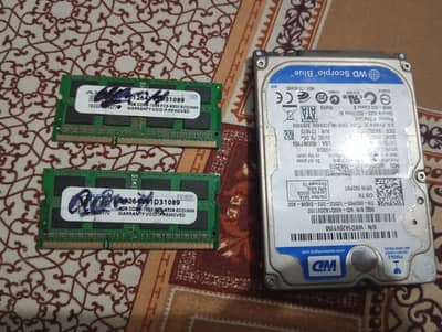 8GB DDR3 Laptop RAM (4GB x 2 Pair) & WD 250GB Laptop Hard Drive