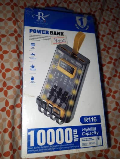 new box pack power bank and earbuds