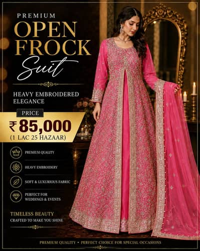 Premium Heavy Embroidered Frock | bridal wear | Wedding dress |