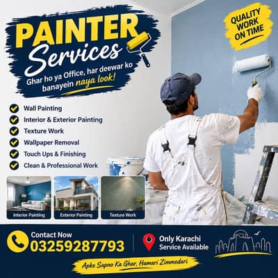 Painter service in karachi colour House & Office Painting