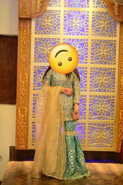 organza shirt and gharara with net dupata