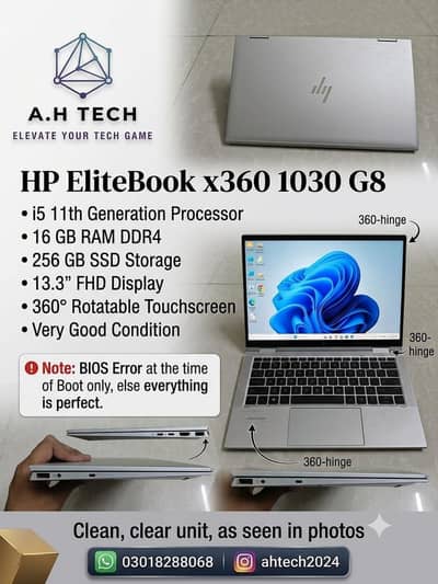 HP Elitebook X360, Dell Inspiron 15, Dell 7220, HP Elite X2