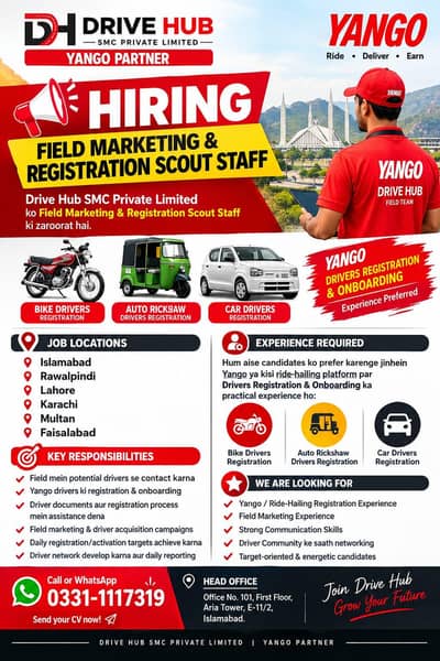 Marketing field staff required