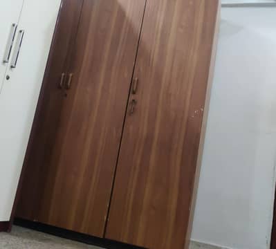 brown wood Almirah