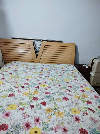 Bed and cupboard
