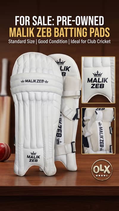 Malik Zeb Cricket Batting Pads – Pre-Owned, Excellent Protection
