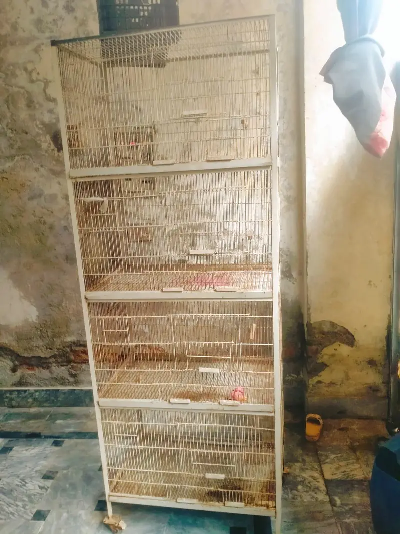 parrot cage for sale. four portion with trays and nest box window — photo 2