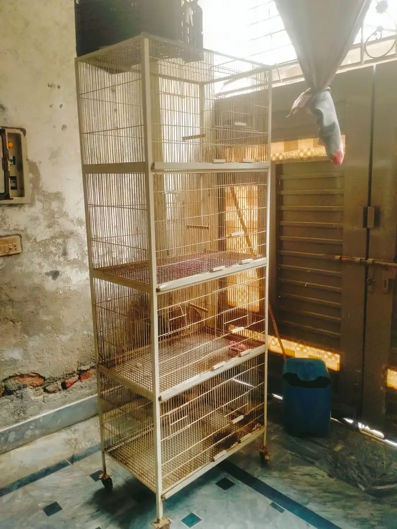 parrot cage for sale. four portion with trays and nest box window — photo 9