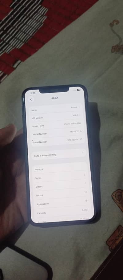 Apple iPhone 11 Pro Max battery 73 and 64gb 10/10 condition